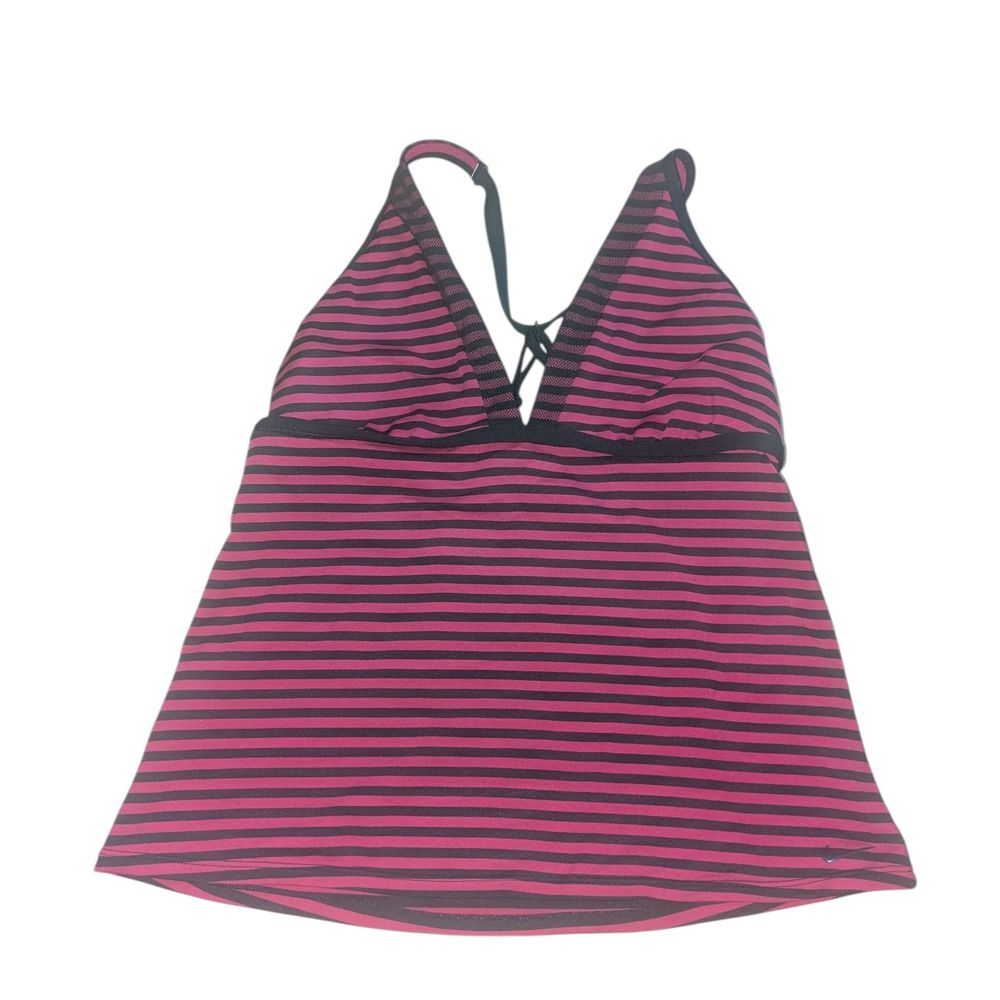 🛍️Nike Pink and Black Striped Swim Top